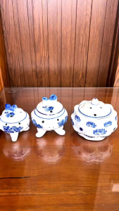Lư Đốt Trầm Hương Men Lam Bát Tràng Đốt Nhang Trầm Lư Xông Trầm Gốm Sứ Họa Tiết Rồng Hoa Sen