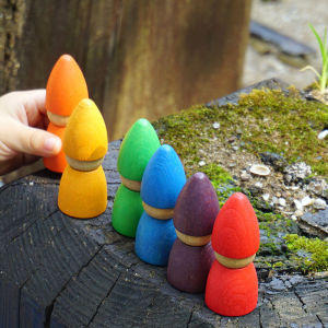 Multicolor Wooden Puppet Hat Toy