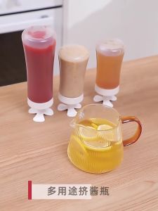 BOSSLU Botol Bumbu Dapur Dengan Model TerBalik / Tempat Minyak Saus Dengan Tutup Bunga 4 Kaki