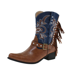 SENYUMI | Fringe and Stud Western Cowboy Boots 2026 New