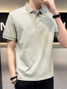 ROMON | Áo thun polo tay ngắn bằng lụa băng mùa hè mỏng thường ngày có cổ bẻ trẻ trung phong cách thành phố Romon dành cho nam