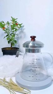 BOSSLU Strainer Oil Pot Wadah Kaca Penyimpanan Minyak dengan Saringan Minyak Goreng Stainless Steel