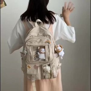 กระเป๋านักเรียนสาวมัธยมต้นเวอร์ชั่นเกาหลี กระเป๋าเป้สะพายหลังนักเรียนหญิง