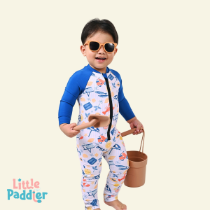 Little Paddler Luca UPF 50+ Boys Rash Guard Set | Brother Matching Swimwear with Board Shorts | 6M–7Y