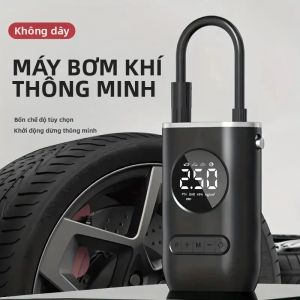 Mini Di Động Xe Gắn Máy Bơm Không Khí Tự Chạy Bằng Điện Máy Bơm Hơi Lốp Xe Máy Bơm Không Khí Cầm Tay Không Dây Sạc Màn Hình Hiển Thị Kỹ Thuật Số