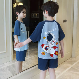 Summer Childrens Sleepwear Set Pure Cotton Thin Short Sleeve Home Clothes for Boys And Girls Comfortable Breathable Kids Pyjamas