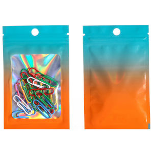 100/200 Chiếc Hình Ba Chiều Chuyển Màu Lá Nhôm Túi Ziplock Có Cửa Sổ Cho DIY Hình Ba Chiều Trang Sức Trà Ăn Nhẹ Quà Tặng Bao Bì Túi