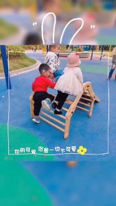 Childrens Foldable Climbing Wood Slide and Ladder Sensory Integration Training Equipment