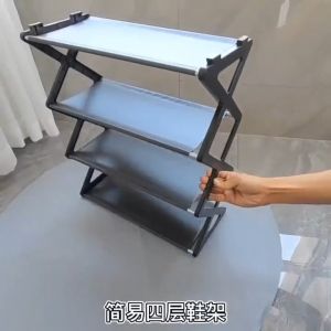 4 Tiers Shoe Rack Easy To Assemble Multi-Layer Shoe Storage Rack Dustproof Simple Shoe Rack Indoor /Outdoor Rak Kasut Murah Shoe Shelf 鞋架