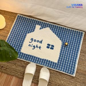 VIKAMA Ins Wind House Pattern Rug Non-slip and Stain-resistant Suitable for Bedrooms Hallways and Entrances Home Decor