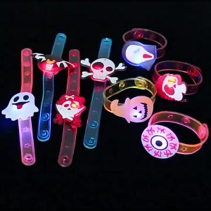 12-120PCS Halloween LED Glow Pumpkin Ring Light Up Wristband Necklace Watch Set Christmas Party Favor Accessories for Rave Night