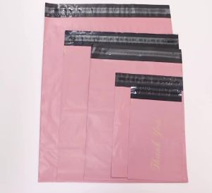 5/10Pcs Pink PE Express Mailing Pouch THANK YOU Clothing Opaque Courier Parcel Bag Envelope Logistics Self-adhesive Storage Bags