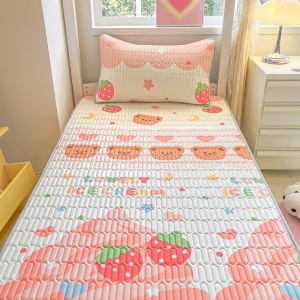 Foldable Latex Ice Silk Cooling Mat for Students Dormitory Single Bed Air Conditioned Upper And Lower Bunk Beds Machine Washable