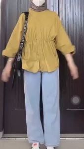 ALYA SHIRT - Kemeja Wanita - Atasan Wanita Oversize - Kemeja Kekinian - Kemeja Kerut Depan