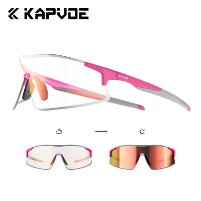 Kapvoe | Kapvoe Photochromic Cycling Glasses Sports Pickleball Sunglasses Camping Fashion Sunglasses Men MTB Bike Goggles Hiking Eyewear