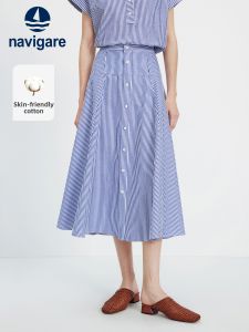 Navigare | Chân Váy A-Line Sọc Giảm Cân