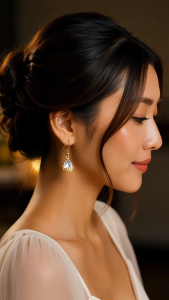 [SG] Gold Crystal Teardrop Drop Earrings | Floral Crystal Dangle Earrings | Elegant Gold Statement Earrings | Sparkling Evening Jewellery | ear me out (EMO-44)