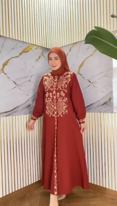 GAMIS SETELAN HIJAB BORDIR KOMPUTER MIX PAYET BAHAN CERUTI TERBAIK