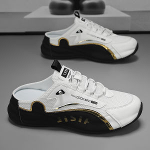 Mens Summer Open-Toe Slip-On Sports Shoes Anti-Slip Deodorant Office Wear Beach Shoes Breathable Low-Heel Mesh Upgraded Version