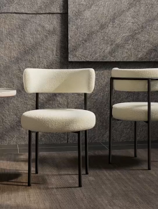 Minimalist design Artificial Lamb Wool Upholstery Cutie Dressing Chair D7 make up chair - Ship from Ipoh