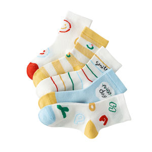 MiiOW | Catman Boys Mid-Calf Socks Thin Breathable Antibacterial No-Cuff Mesh Cotton Socks For Children Summer Lightweight Comfortable