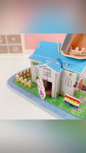 3D Paper Jigsaw Toy For Kids childrens educational toys manual building of houses 3D Puzzle Wood House Education Learning Toys Lootbag Filler / Paninda