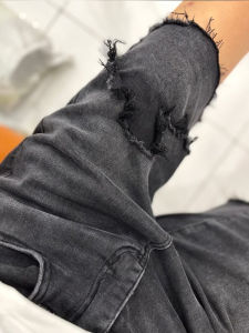 High Waist Denim Shorts Womens plus Size Elastic Slimming Five-Quarter Length Korean Style Commute Pure Color Straight Leg Jeans