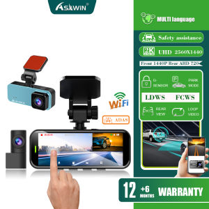 Asawin a4m 2K Dash Cam Wifi ADAS HD siêu nét 1440p kênh đôi phía trước và phía sau Dashcam nhìn trong đêm ứng dụng điều khiển camera ô tô máy ghi âm lái xe
