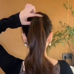 High-End Womens New Hair Clip Black Houndstooth Shark Clip Elegant Temperament Ponytail Hairpin Sepit Rambut