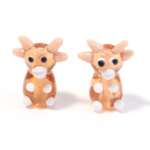 2 Chiếc Lampwork Hạt Thủy Tinh Cây Giáng Sinh Người Tuyết Nhiều Màu Men Cho DIY Charm Trang Sức Làm Quà Tặng Handmade Tiếp Liệu