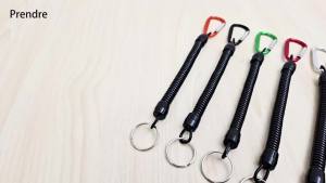 Elastic Coiled Lanyard with Carabiner Retractable Tool Tether Safety Rope for Fishing Kayaking Camping Pliers Scuba Diving Keys