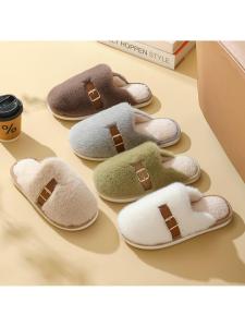 Furry Slippers Indoor Home Warm Cotton Slippers Winter Fleece Autumn Winter Outdoor Wear Warm Plush Soft Bottom Anti-slip Womens