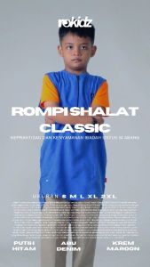 ROMPI SHOLAT ANAK PREMIUM UMUR 2 - 12 RS CLASSIC ROKIDS BAHAN COTTON SUPERNOVA LEMBUT ADEM JATUH