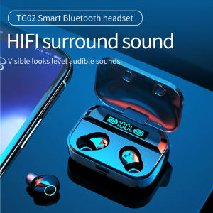 TG02 TWS Wireless Earbuds Bluetooth Headset 5.1 With PowerBank Mobile Game Earphone Office Running Call for All Phone