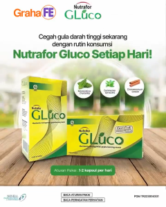 Nutrafor Gluco Suplemen Kesehatan Diabetes Kencing Manis Turunkan Gula Darah Herbal BPOM Halal