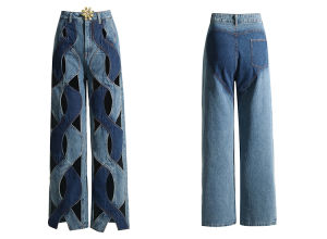 กางเกงยีนส์ทรงตรงเอวสูง ทรงหลวม ทรงหลวม กางเกงขายาวทรงหลวมสำหรับผู้หญิง ฤดูใบไม้ผลิและฤดูร้อน แฟชั่นใหม่ ดีไซเนอร์ วัสดุผ้าฝ้ายผสม