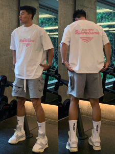 Áo Thun Tay Ngắn Cotton Phong Cách Mỹ Dành Cho Nam Mùa Hè in Họa Tiết Màu Hồng Cổ Tròn Thường Ngày Thoáng Khí Thoải Mái