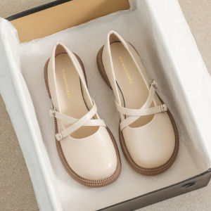 MIVA | All-matching Vintage Mary Jane Leather Shoes Round Toe