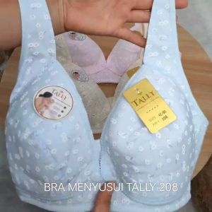 Bra Menyusui TALLY 208 Tanpa Busa Cup Full B-C Size 36-42 / BH Menyusui Bahan Katun Tanpa Busa Cup Besar TALLY 208
