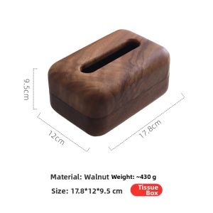 YUANSHANZHU | Elegant Walnut Tissue Box