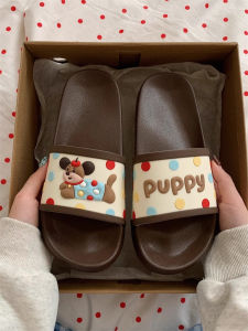 Couples Summer Cute Dog Slippers Soft Bottom Anti-Slip Home Outdoor Wearable Sandals Mens Womens Comfortable Home Slippers