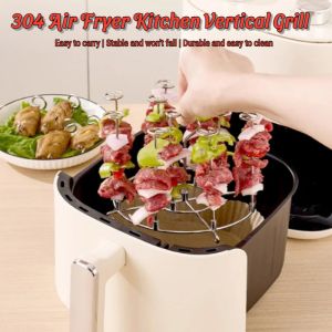 Air Fryer Grill Stainless Household Steel Vertical Grill Detachable Rotating Vertical Grill