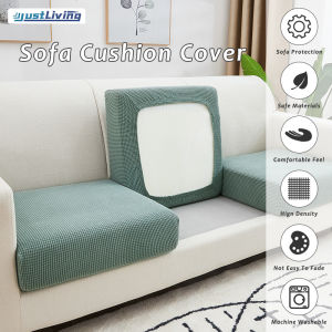 JustLiving Elastic Sofa Seat Cover Patchwork Cover CUSHION Seater SolidBack Cushion Stretchable Corn Fleece Sofa Cushion Cover Solid Color Simple Lazy Susan Cover Four Seasons Universal Sofa Cover