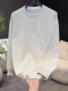 Áo Thun Nam Tay Dài Cổ Tròn Thời Trang Thu Đông 2025 Phong Cách Mới Màu Khối Thời Trang Thường Ngày Đa Năng Hợp Thời Trang