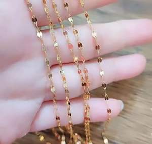 KALUNG EMAS TITANIUM PECAH KOPI 1 PCS 45CM PERHIASAN XUPING WANITA ANTI LUNTUR