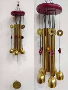 Feng Shui Bell Wind Chime with Sound Chimes Lucky Wind Sale Wind Chimes Lucky Charm - Retro Metal Chinese Coin Buddha Hanging Decor for Home Outdoor Garden Big Size Vintage Fengshui Decoration for Wealth Luck
