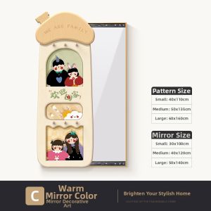 CTYLIGHTZ | Aesthetic Cream Style Family-Friendly Concealable Full-Length Mirror