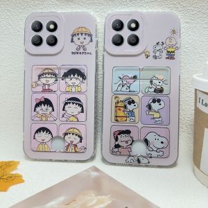 Hot Sale Phone Case Honor X8C X6b X7b X8b X9b X9a X8a X7a X6a 4G 5G New Trend Cartoon Fashion Snoopy Crayon Shin-chan Pills Casing Anti-fall Ultra-thin Back Cover 2025