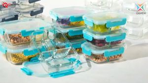 Oxihom Kotak Tempat Makan Kaca Glass Food Container Set Kedap Udara