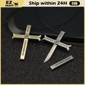 One Piece Necklace Cross Knife Dracule Mihawk Same Style Drawable Sword Jewelry Metal Ornaments Handsome Accessories Gifts